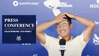 Collin Morikawa Press Conference  2024 PGA Championship Round 2 [upl. by Nbi]