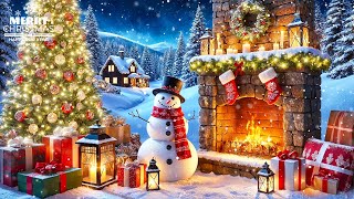 Relaxing Christmas Music Snow Falling 🎄 Cozy Christmas Fireplace Instrumental 🔥 Christmas Ambience [upl. by Akel196]