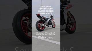 LIMITED EDITION Aprilia RSV4 Factory Speed White Akrapovic Sound Check [upl. by Graehme]