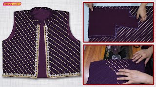 Girls Jacket Koti Cutting And Stitching Full Tutorial [upl. by Catie]