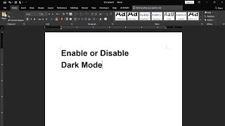 How to enable or disable MS word dark mode [upl. by Edobalo]