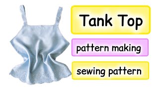 💎Cami Top patternSewing Easy Top💫Different PatternTank Top easypattern patterndrawing diy [upl. by Plumbo304]