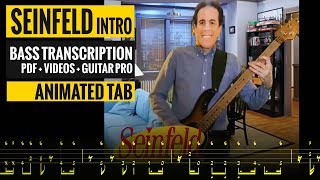 Seinfeld Theme Song Bass Cover  Bass Lesson  Animated Tab [upl. by Jaunita]