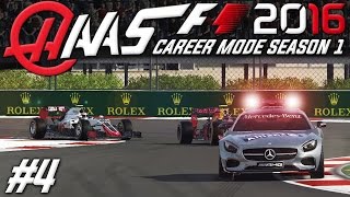 F1 2016 HAAS CAREER MODE  S1E4  RUSSIAN GP  SAFETY CAR amp NEW RIVAL [upl. by Rednael]