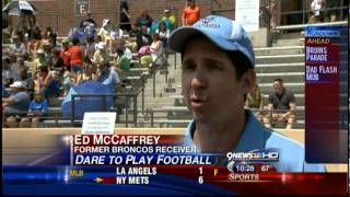 Ed McCaffrey Dare to PlayDare to Cheer Camps for Children with Down syndrome [upl. by Lynad]