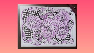 How To draw Tangle Pattern M Anning  zentangle pattern step by step [upl. by Sethrida]