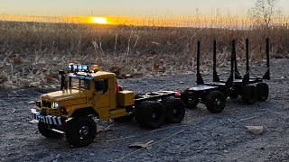 WPL B16 M35A2 Logging Trailer Build Test with Scout Kyosho Mini Z 4x4 4Runner [upl. by Nauqyaj]