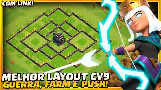 NOVO MELHOR LAYOUT CV9 HÍBRIDO GUERRA FARM E PUSH ATUALIZADO 2022 CLASH OF CLANS [upl. by Tada869]