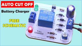 12V Battery Charger Circuit With Auto Cut OFF amp ON PCB Automatic [upl. by Assyl]