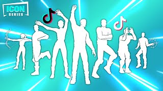 Every Fortnite Icon Emotes amp TikTok Dances Hooray Youre a Winner Made you Look [upl. by Claudell618]