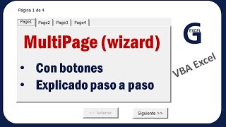 Control MultiPage con botones ⬅️Anterior Siguiente➡️  Explicado Paso a paso  Formularios VBA Excel [upl. by Kurland623]