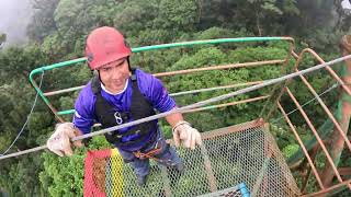 Zipline TreeTopia Monteverde Costa Rica 570m [upl. by Leahpar651]