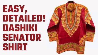 AFRICAN DASHIKI SHIRT HOW TO CUT AND SEW A NATIVE SENATOR MENS SHIRT YELE STITCHES TUTORIAL [upl. by Neuberger]