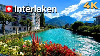 🇨🇭 INTERLAKEN SWITZERLAND 4K  Top Tourist Destination  Swiss Town [upl. by Bigler]