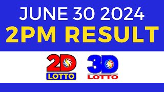 2pm Lotto Result Today June 30 2024  PCSO Swertres Ez2 [upl. by Nnylrahc]