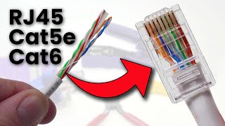 How to Crimp Cat5  Cat6 Network Patch Cables RJ45 plugs [upl. by Llekcir]