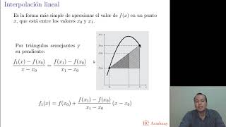 Interpolación polinomial  Primer grado lineal [upl. by Amorette]