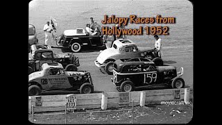 Jalopy Races from Hollywood 1952 Dirt track racing action from Culver City Stadium California [upl. by Mallis192]