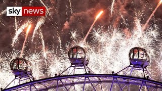 UK celebrates New Year with thousands of fireworks [upl. by Llehcar]