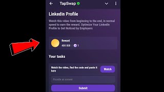 LinkedIn Profile  Tapswap Code [upl. by Hoi805]