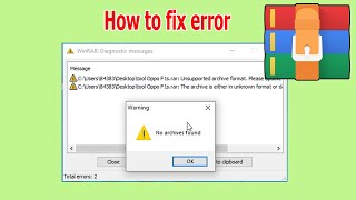 How to fix error No Archives found when extracting file with WinRAR [upl. by Ocirled]