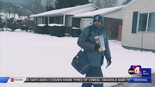 Winter storms don’t stop US Postal Service mail carriers but your icy sidewalk might [upl. by Kohler191]