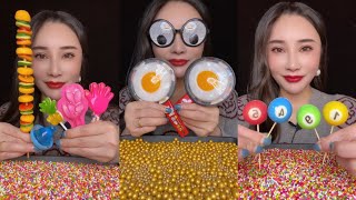 Candy crush sounds 😍 Satisfying ASMR mukbang treats asmr mukbang candy candy eating [upl. by Parnell]