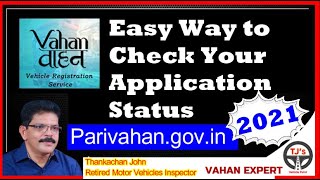 Check Application Status Online ParivahanSewa Vahan site [upl. by Vharat]