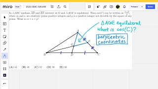 Barycentric Coordinates 2022 AMC 12B 19 [upl. by Toback69]