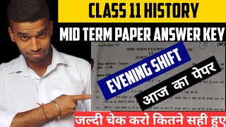 mid term question paper soulation of history class 11 evening shift session 202324 [upl. by Yelkreb353]