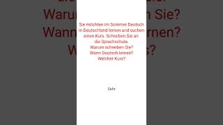 A1 Goethe Zertifikat schreiben Teil 2 a1level schreien deutschlernen goethezertifikat [upl. by Jaella545]