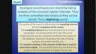 Computing GCSE  Data Representation Characters Sound Instructions and Images [upl. by Arocahs]