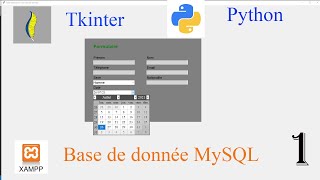 Formulaire avec Tkinter Python en utilisant une base de donnée MySQL Partie 1 [upl. by Orlantha696]