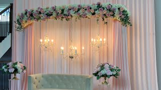 DIY  pastel Curved Floral Backdrop diy  Red Backdrop [upl. by Lehsar]