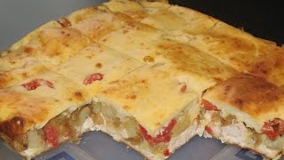 Ленивый КУРНИК Заливной пирог с курицей и картошкой [upl. by Barden]