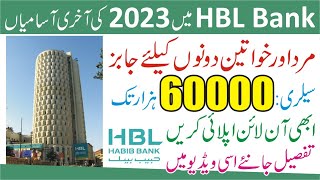 HBL Bank Jobs 2023 Online Apply  HBL Cash Officer Jobs Online Apply  Banking Jobs for Fresher 2023 [upl. by Vlada411]