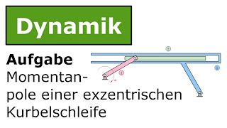 ⚙️ Momentanpole einer exzentrischen Kurbelschleife Technische Mechanik Dynamik Kinematik [upl. by Lovmilla]