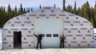 The Walls GO UP on the Quonset Hut  Overhead Shop Door Install [upl. by Northey]