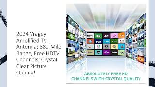 2024 Vragey Amplified TV Antenna 880Mile Range Free HDTV Channels Crystal Clear Picture Quality [upl. by Weslee]