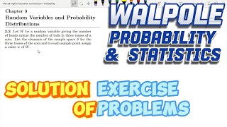 Probability amp Statistics for Engineers amp Scientists by Walpole  Solution Chap 3 [upl. by Abell]