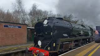 35028 Clan Line with quotThe Sherborne Christmas Carolquot  Templecombe  041224 [upl. by Waxman]