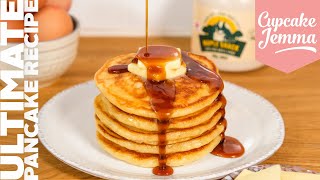 How to Make Super Fluffy American Style Pancakes  Full recipe and ingredients  Cupcake Jemma [upl. by Reinertson]