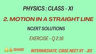 Physics  Class 11  Chapter 2  Motion in a straight line  NCERT Solutions Ex 2 16 [upl. by Lehcyar]