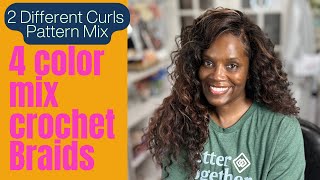 Crochet braids with mixed curl patterns and 6 mixed colors subtle look [upl. by Naida]