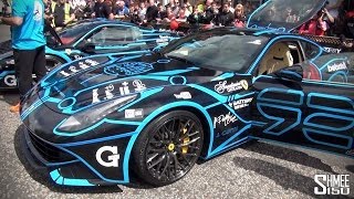 Team Wolfpack Cars for Gumball in Europe F12 GTR 458 x2 Viper [upl. by Lerud798]