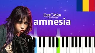 ROXEN  Amnesia  Romania Easy Piano Tutorial [upl. by Vasos566]