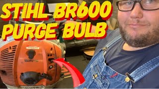 STIHL BR600 PURGE BULB REPLACED  NOT HARD JUST TAKE YOUR TIME [upl. by Kentigerma]