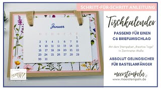 ⚓️Tischkalender passend für Briefumschlag  SchrittfürSchritt Anleitung Kreative Tage Stampin Up [upl. by Ainoval800]