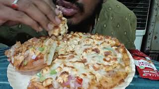 veg pizza asmr eating [upl. by Siderf]