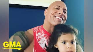 Dwayne Johnson reveals this is the 937th time he’s sung You’re Welcome to daughter l GMA Digital [upl. by Llerod]